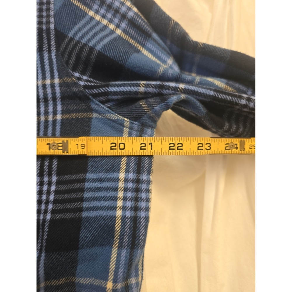 L.L.Bean Women's Small Blue Plaid Flannel Shirt Button Up Cottagecore Outdoor - Picture 4 of 8